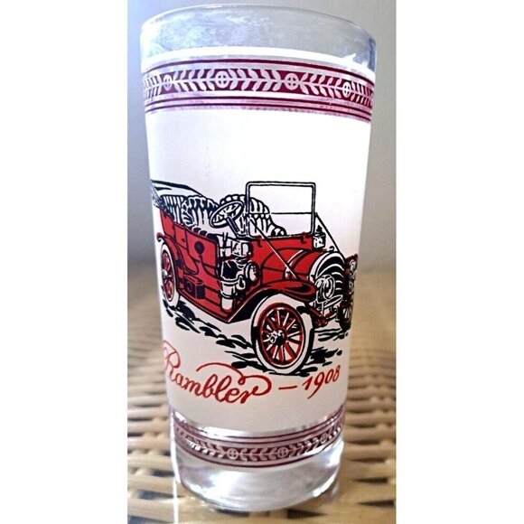 Vinage Set of Four Double Old Fashion Glasses Antique Cars - Picture 8 of 14